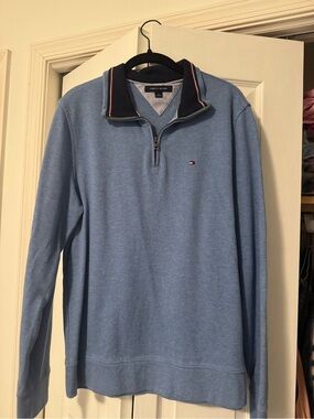 Tommy Hilfiger Sky Blue Half-Zip Pullover Sweater